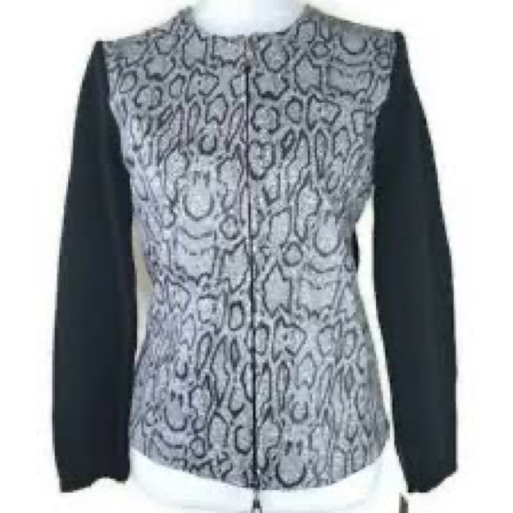 Maurice Sassoon LeatherKnit Sweater Jacket